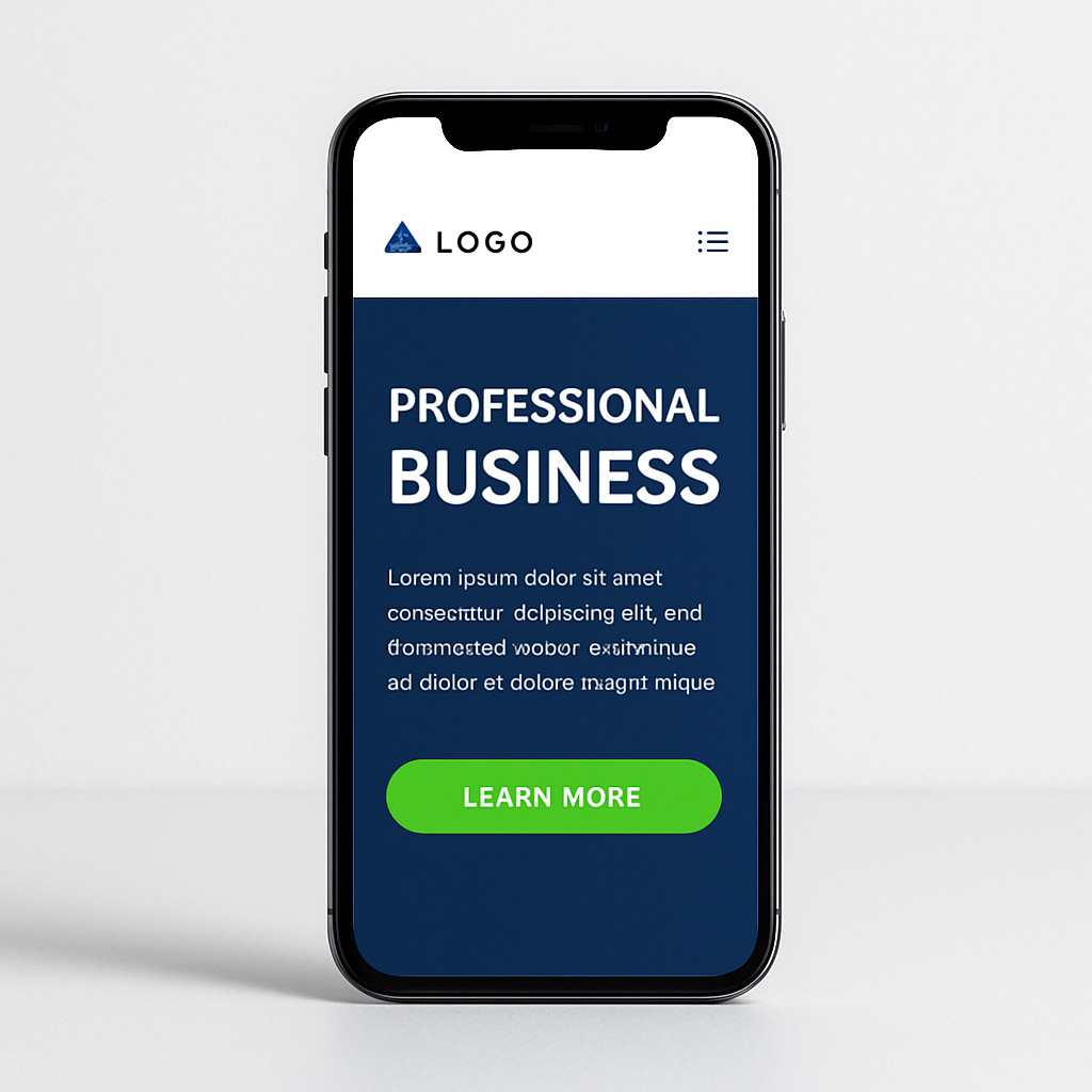 Version mobile responsive de la page d'accueil sur smartphone