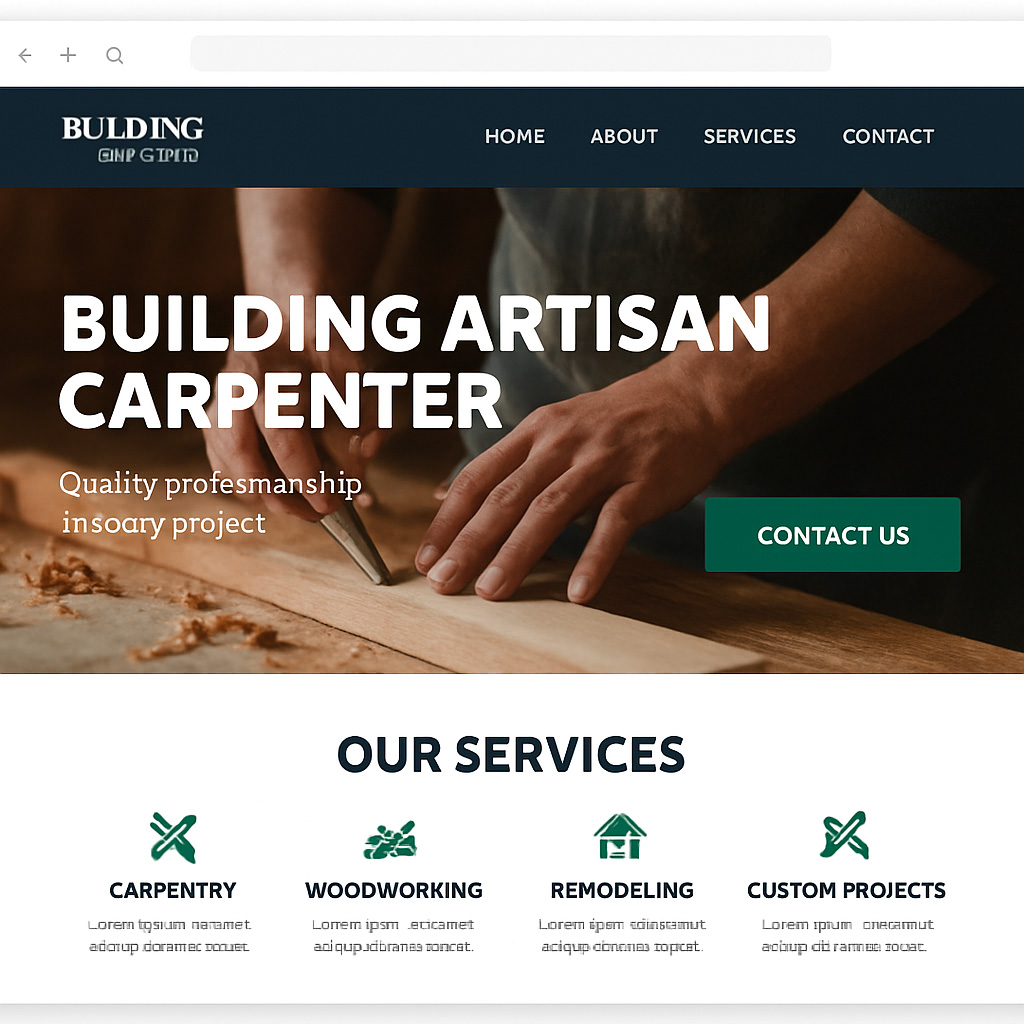 Aperçu du site web réalisé pour un artisan du bâtiment