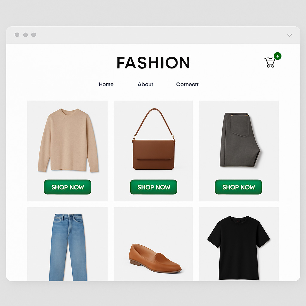 Aperçu du site e-commerce réalisé pour une boutique de mode