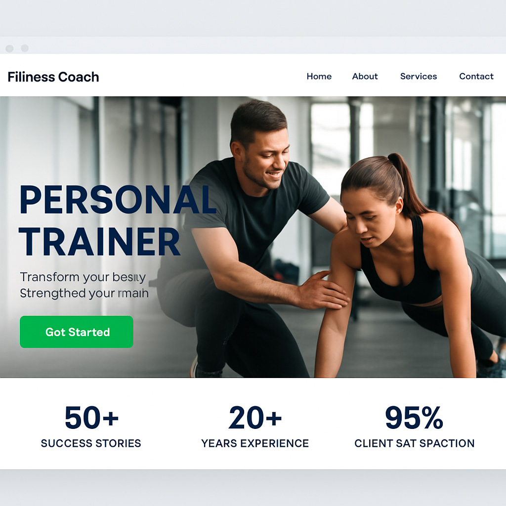 Aperçu du site web réalisé pour un coach sportif