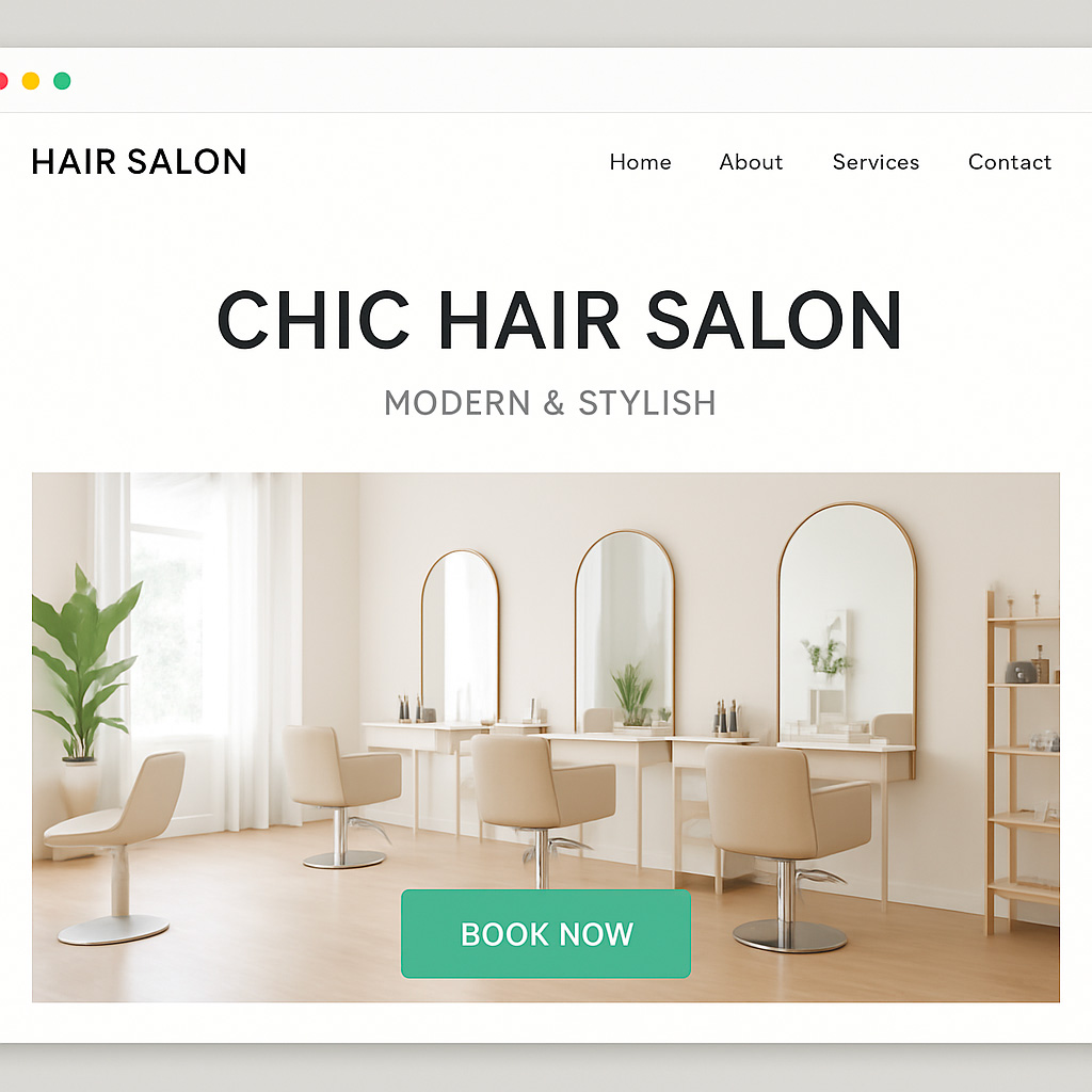 Aperçu du site web réalisé pour un salon de coiffure