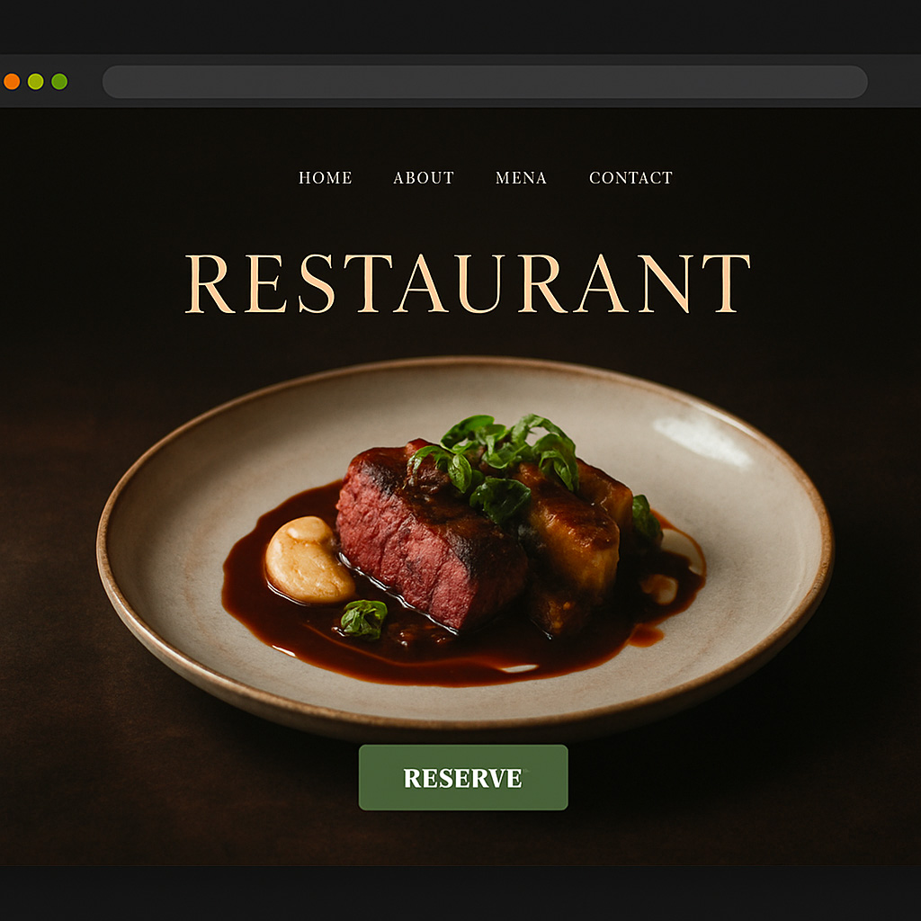 Aperçu du site web réalisé pour un restaurant gastronomique